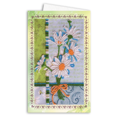 Postcard-envelope for microbead embroidery Chamomile