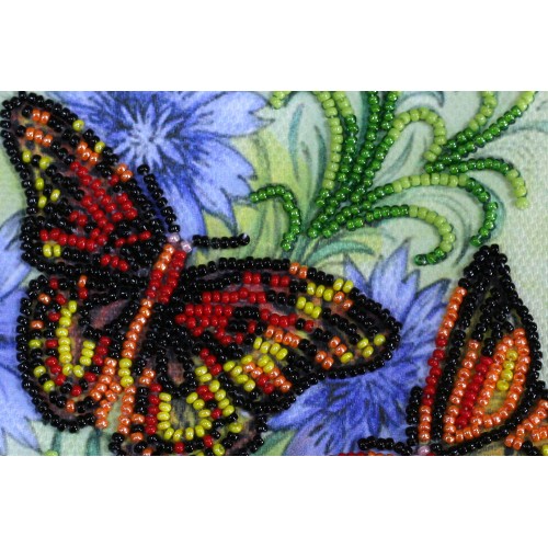 Postcard-envelope for microbead embroidery Three moths, AOM-008 by Abris Art - buy online! ✿ Fast delivery ✿ Factory price ✿ Wholesale and retail ✿ Purchase Kit for embroidery postcard-envelope with microbeads on canvas