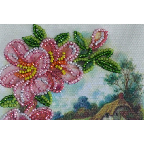 Postcard-envelope for microbead embroidery Provence, AOM-010 by Abris Art - buy online! ✿ Fast delivery ✿ Factory price ✿ Wholesale and retail ✿ Purchase Kit for embroidery postcard-envelope with microbeads on canvas