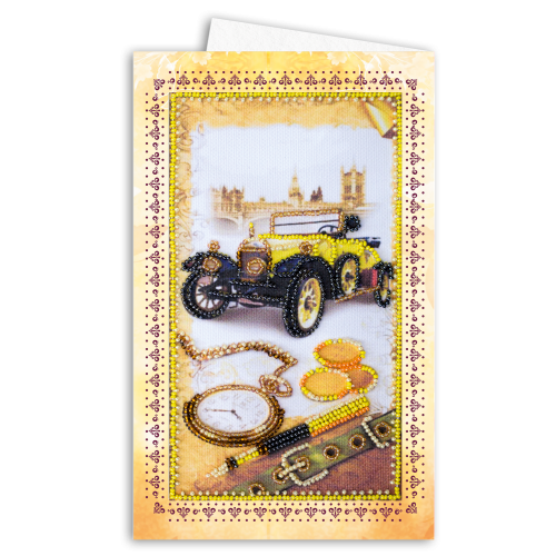 Postcard-envelope for microbead embroidery London style, AOM-013 by Abris Art - buy online! ✿ Fast delivery ✿ Factory price ✿ Wholesale and retail ✿ Purchase Kit for embroidery postcard-envelope with microbeads on canvas