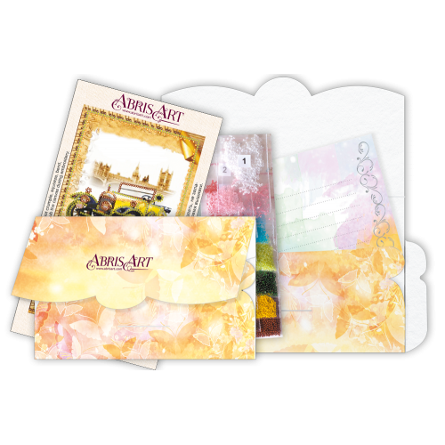 Postcard-envelope for microbead embroidery London style, AOM-013 by Abris Art - buy online! ✿ Fast delivery ✿ Factory price ✿ Wholesale and retail ✿ Purchase Kit for embroidery postcard-envelope with microbeads on canvas