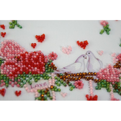 Postcard-envelope for microbead embroidery Wedding tinsel, AOM-016 by Abris Art - buy online! ✿ Fast delivery ✿ Factory price ✿ Wholesale and retail ✿ Purchase Kit for embroidery postcard-envelope with microbeads on canvas