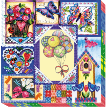 Photo frame kit for bead embroidery "Summer patchwork"