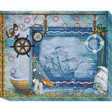 Photo frame kit for bead embroidery "Treasures from the sea