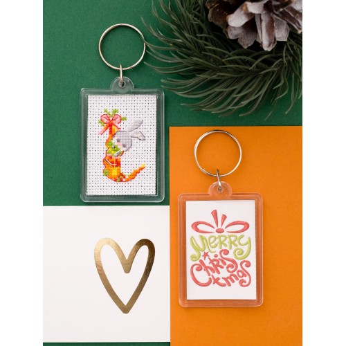 Keychain cross-stitch kit A hare in the stocking, APH-001 by Abris Art - buy online! ✿ Fast delivery ✿ Factory price ✿ Wholesale and retail ✿ Purchase