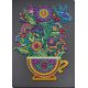 Bead Embroidery Kit on Art Canvas "Cup of happiness"
