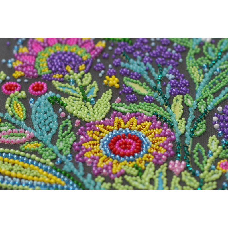 Bead Embroidery Kit on Art Canvas "Cup of happiness"