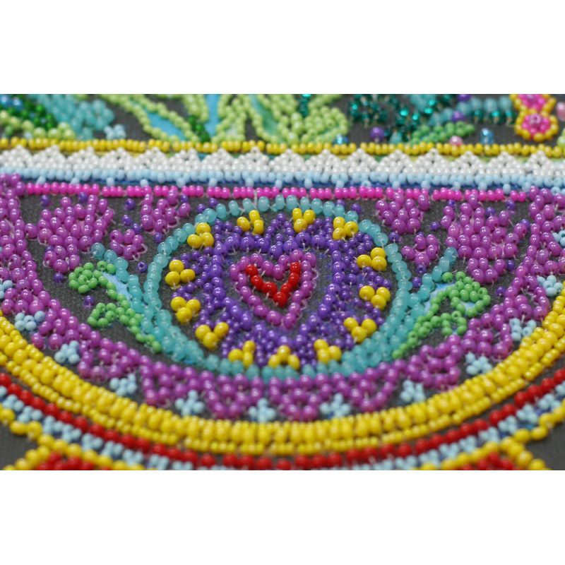 Bead Embroidery Kit on Art Canvas "Cup of happiness"