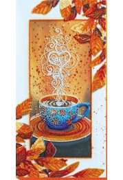 Bead Embroidery Kit on Art Canvas "Autumn latte"