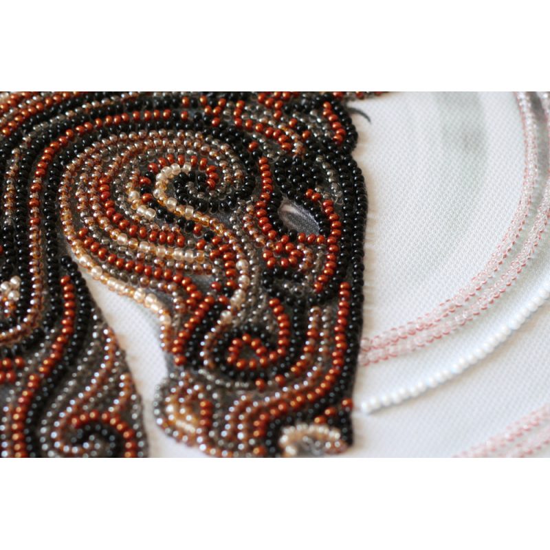 Bead Embroidery Kit on Art Canvas "Black Pegasus"