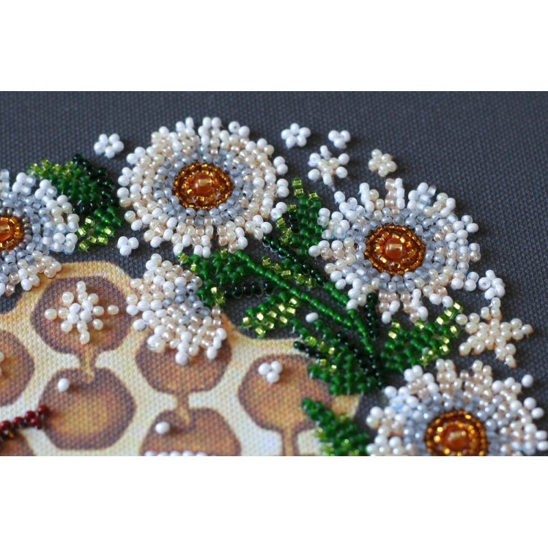 Bead Embroidery Kit on Art Canvas "Honey plant"