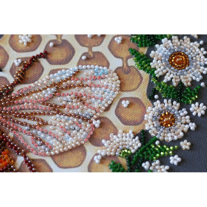 Bead Embroidery Kit on Art Canvas "Honey plant"