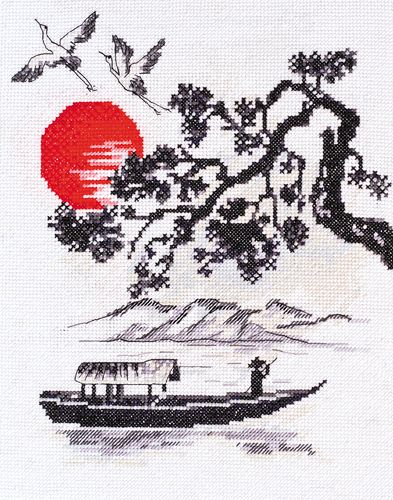 Cross Stitch Kit "In the rays of the sunset"