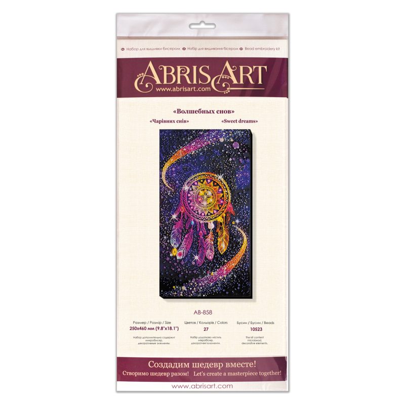 Bead Embroidery Kit on Art Canvas "Sweet dreams"