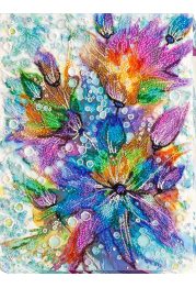 Bead Embroidery Kit on Art Canvas "Rainbow heart"
