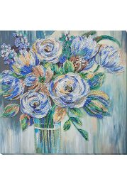 Bead Embroidery Kit on Art Canvas "Pastel bouquet"