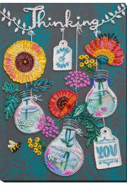 Bead Embroidery Kit on Art Canvas "Thinking of you"