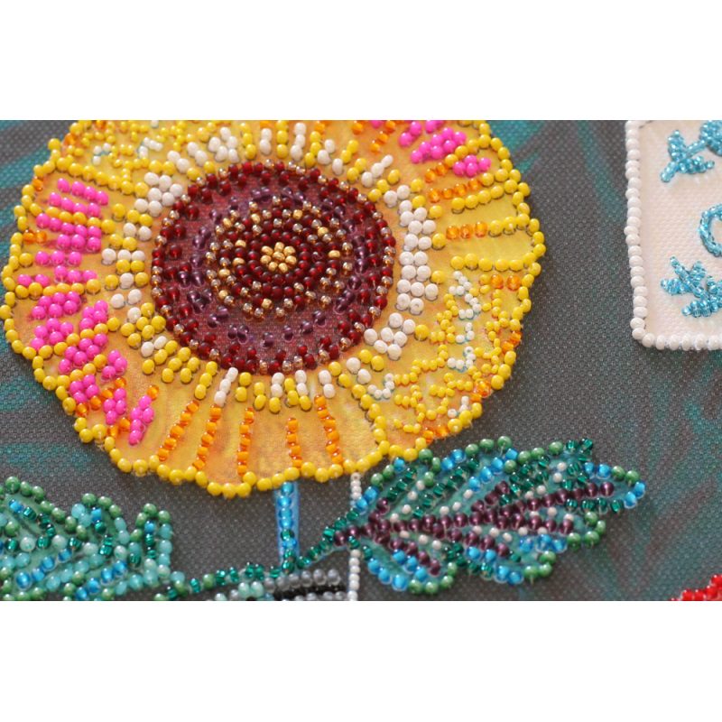 Bead Embroidery Kit on Art Canvas "Thinking of you"