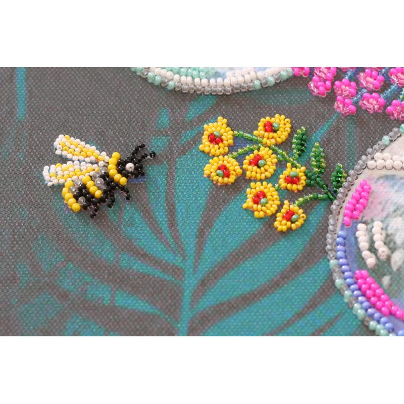 Bead Embroidery Kit on Art Canvas "Thinking of you"