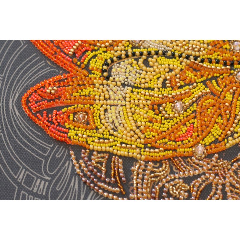 Bead Embroidery Kit on Art Canvas "Saffron overflow"