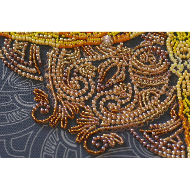 Bead Embroidery Kit on Art Canvas "Saffron overflow"