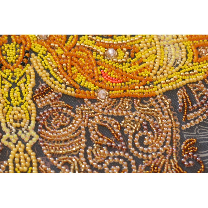 Bead Embroidery Kit on Art Canvas "Saffron overflow"