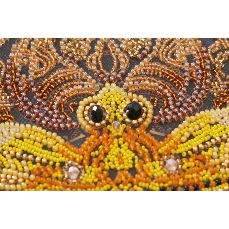 Bead Embroidery Kit on Art Canvas "Saffron overflow"