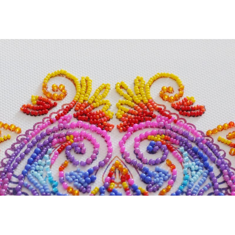 Bead Embroidery Kit on Art Canvas "Cascades of pearl"