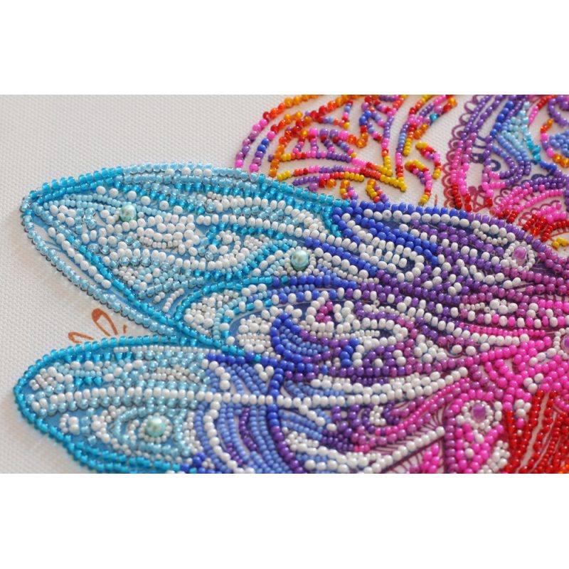 Bead Embroidery Kit on Art Canvas "Cascades of pearl"