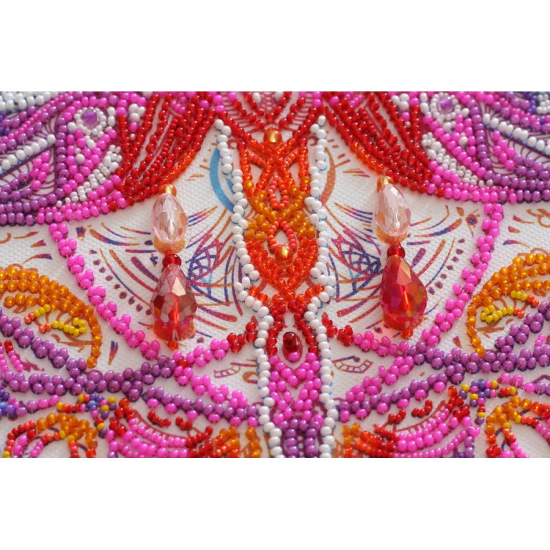 Bead Embroidery Kit on Art Canvas "Cascades of pearl"