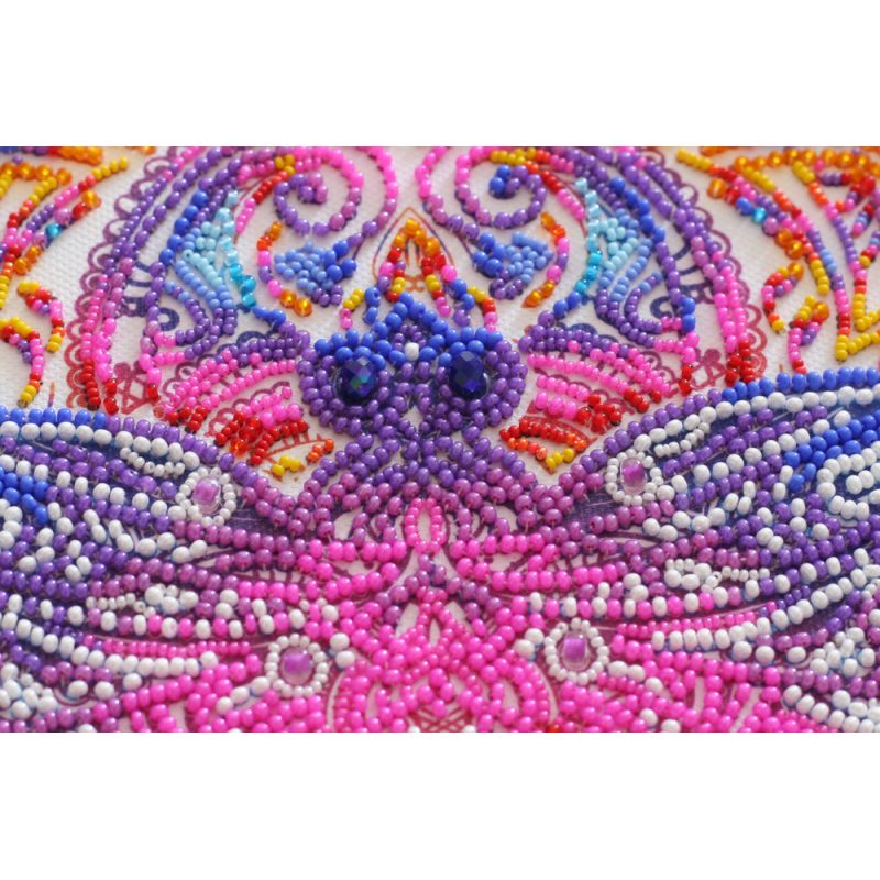 Bead Embroidery Kit on Art Canvas "Cascades of pearl"