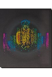 Bead Embroidery Kit on Art Canvas "Night in the city"