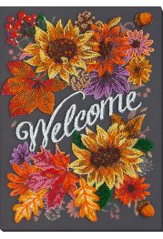 Bead Embroidery Kit on Art Canvas "Welcoming autumn"