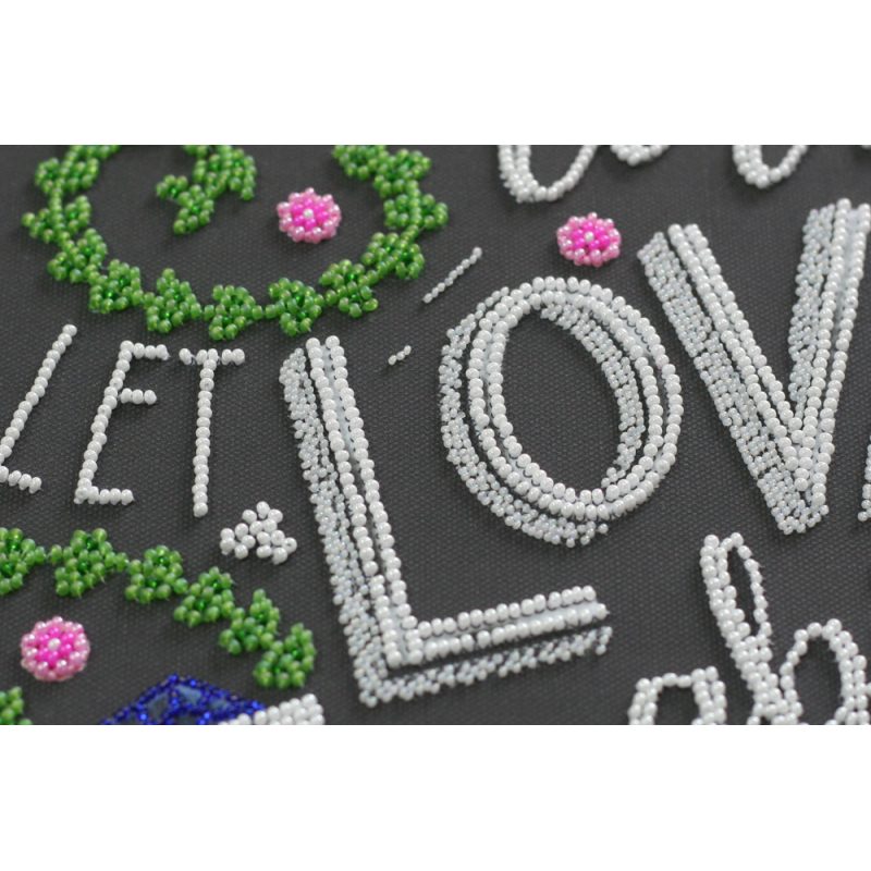 Bead Embroidery Kit on Art Canvas "Love in the house"