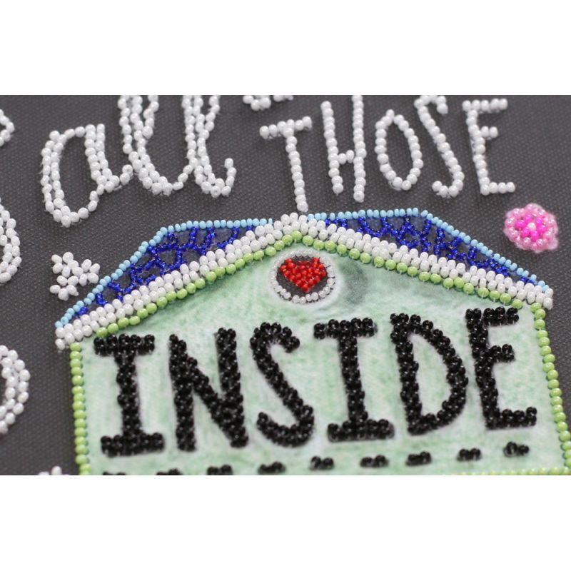 Bead Embroidery Kit on Art Canvas "Love in the house"
