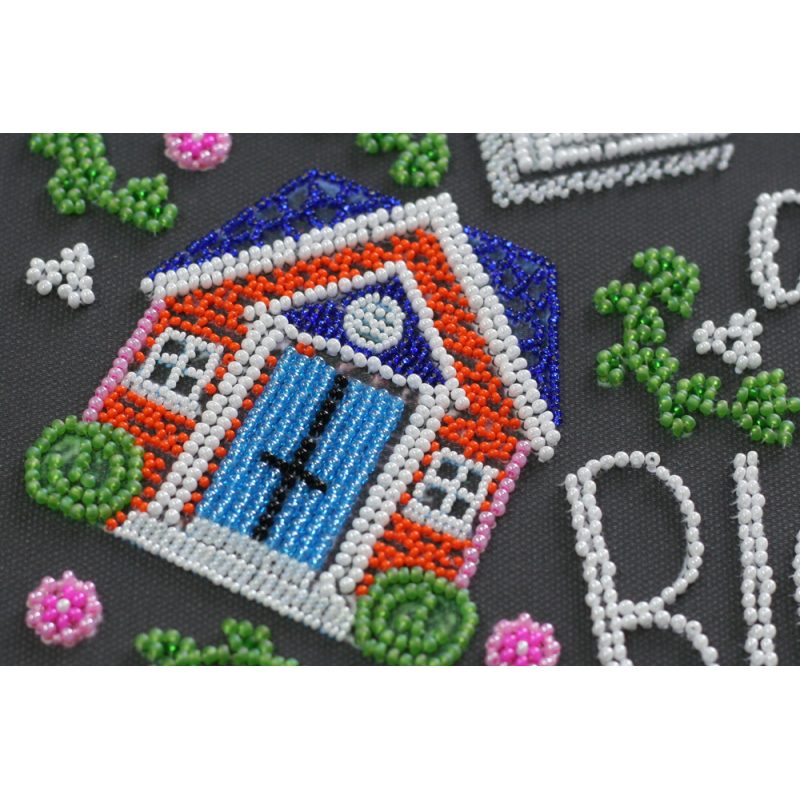 Bead Embroidery Kit on Art Canvas "Love in the house"