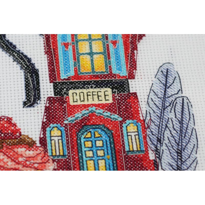 Cross Stitch Kit "Coffee house"