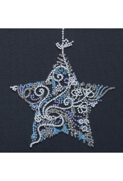Mini Bead Embroidery Kit on Art Canvas "Lace star"