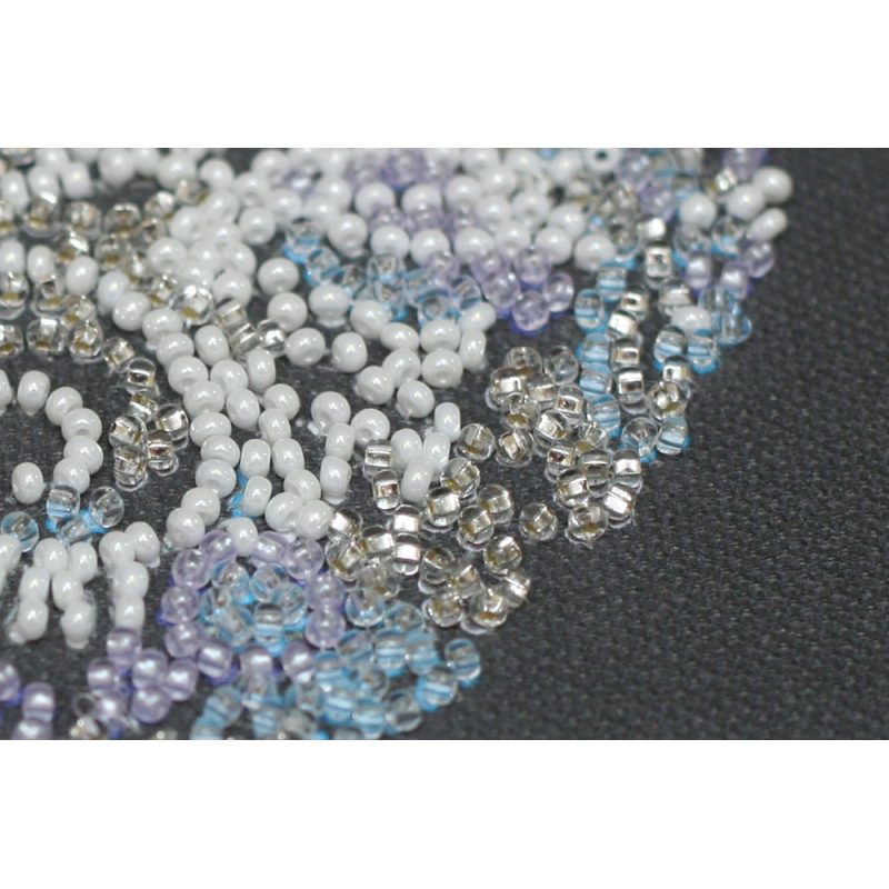 Mini Bead Embroidery Kit on Art Canvas "Lace heart"