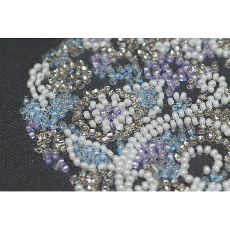 Mini Bead Embroidery Kit on Art Canvas "Lace heart"