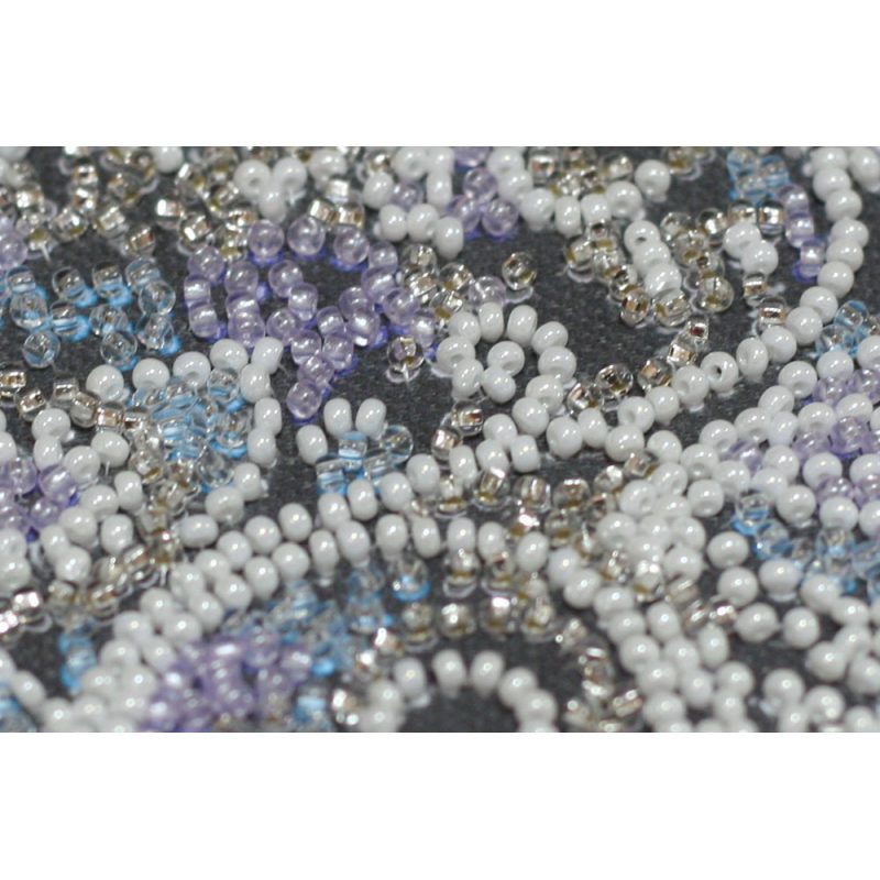 Mini Bead Embroidery Kit on Art Canvas "Lace heart"