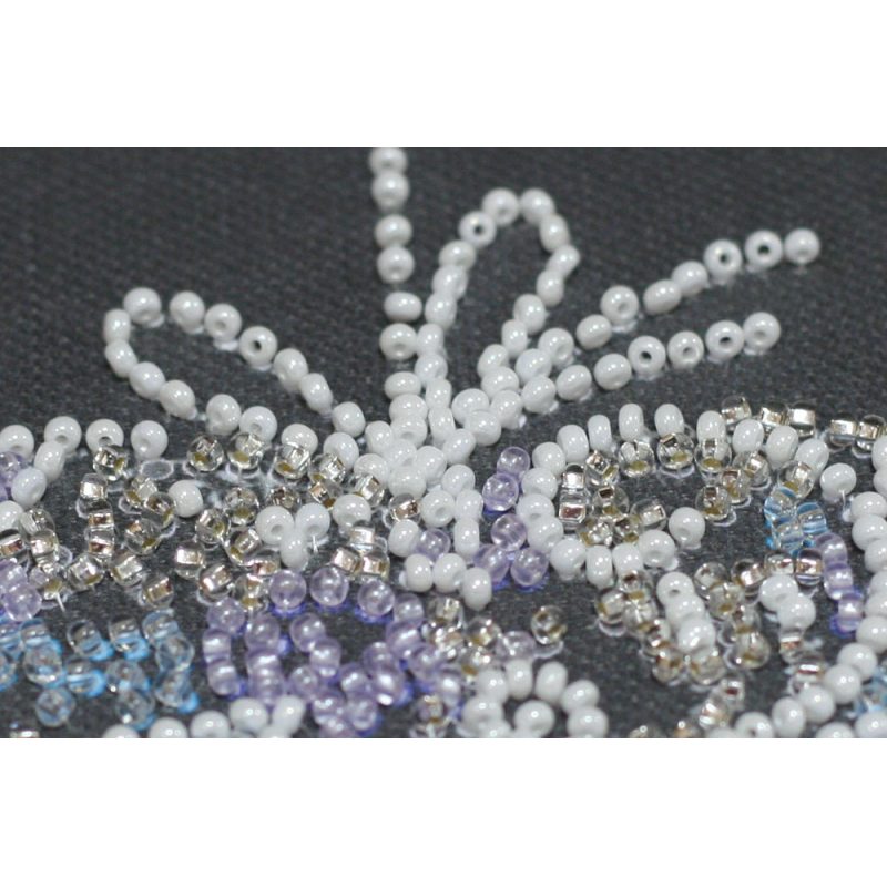 Mini Bead Embroidery Kit on Art Canvas "Lace heart"