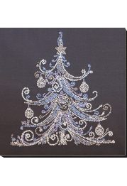 Midi Bead Embroidery Kit on Art Canvas "Herringbone silver"