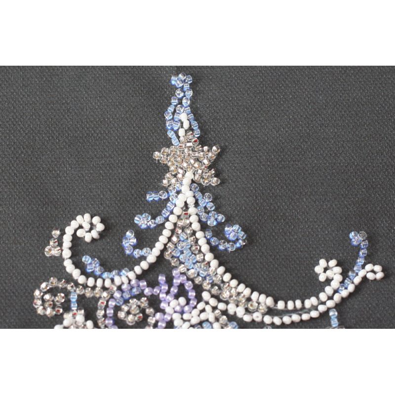 Midi Bead Embroidery Kit on Art Canvas "Herringbone silver"