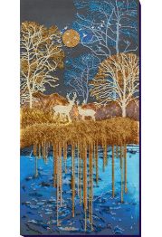 Bead Embroidery Kit on Art Canvas "Golden forest"