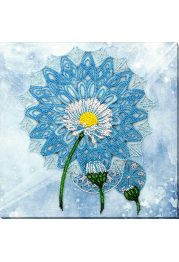 Bead Embroidery Kit on Art Canvas "Daisy season"