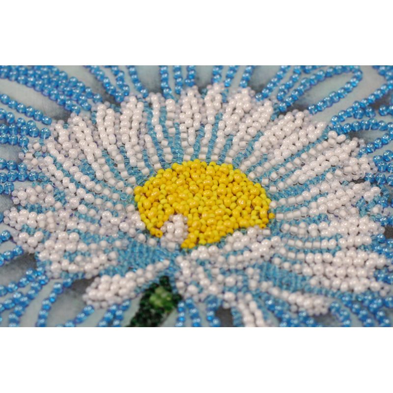 Bead Embroidery Kit on Art Canvas "Daisy season"