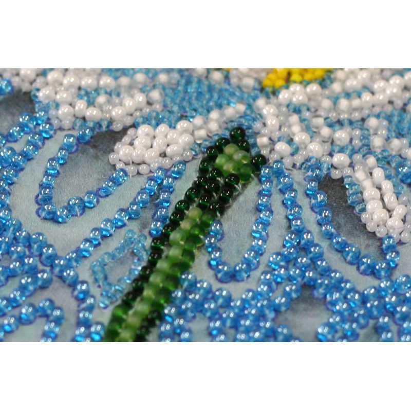 Bead Embroidery Kit on Art Canvas "Daisy season"