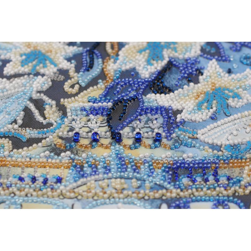 Bead Embroidery Kit on Art Canvas "White magic"