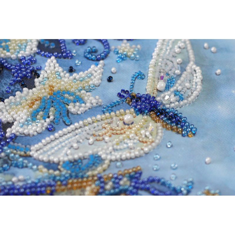Bead Embroidery Kit on Art Canvas "White magic"
